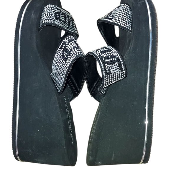Juicy Couture Black Rhinestone Embellished Sandals - Picture 3 of 4